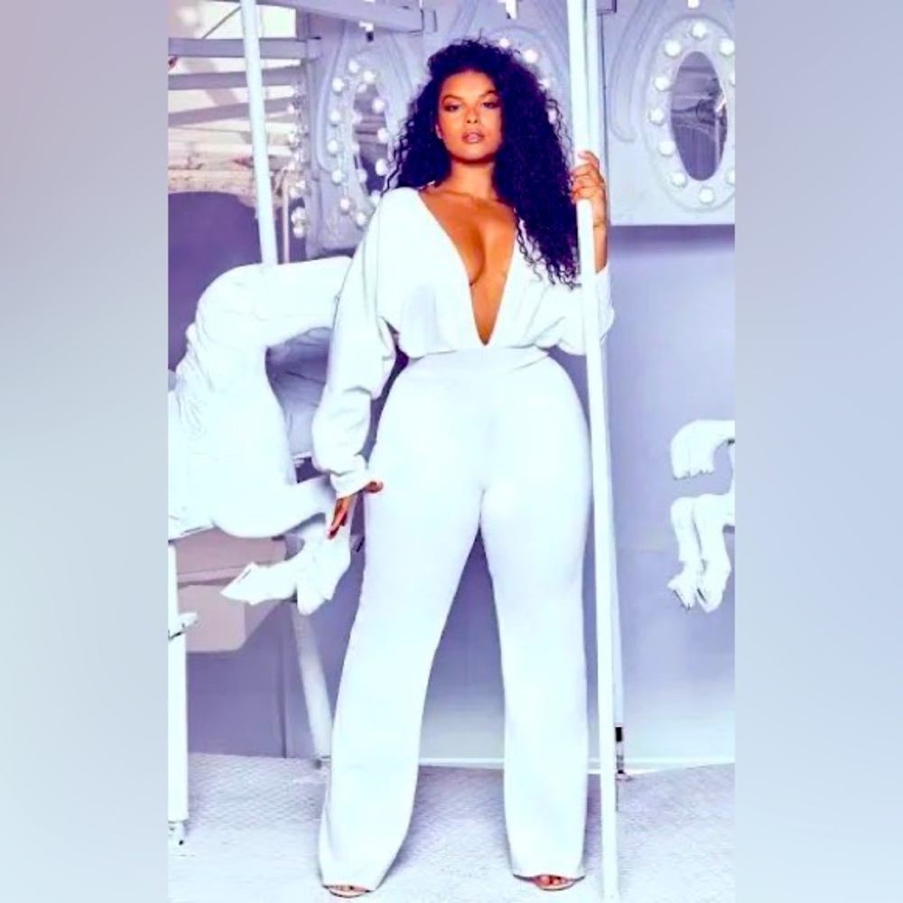 Deep plunge jumpsuit